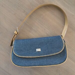 Blue and Tan Shoulder Bag